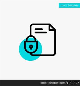 File, Document, Lock, Security, Internet turquoise highlight circle point Vector icon