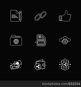 file , document , weblink , like , folder , global , file , text , cloud , setting , money , dollar, crypto currency , wallet , icons , flat , icon , set , vector , qualilty , design , collection , creative ,