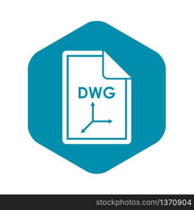 File DWG icon in simple style isolated on white background. Document type symbol. File DWG icon, simple style