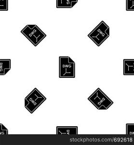 File DWG pattern repeat seamless in black color for any design. Vector geometric illustration. File DWG pattern seamless black