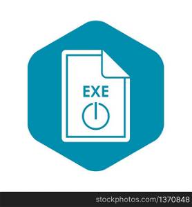 File EXE icon in simple style isolated on white background. Document type symbol. File EXE icon, simple style
