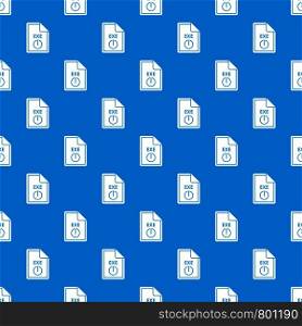 File EXE pattern repeat seamless in blue color for any design. Vector geometric illustration. File EXE pattern seamless blue