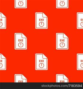 File EXE pattern repeat seamless in orange color for any design. Vector geometric illustration. File EXE pattern seamless