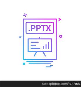 file files pptx icon vector design