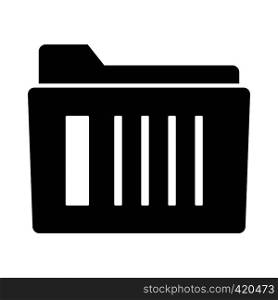 File folder black simple icon isolated on white background. File folder black simple icon