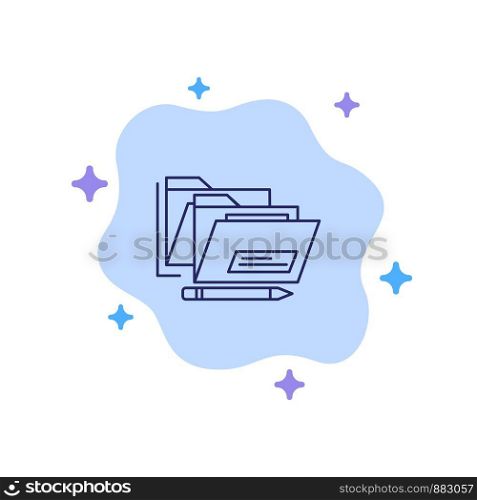 File, Folder, Date, Safe Blue Icon on Abstract Cloud Background