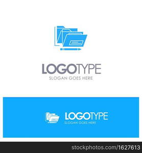 File, Folder, Date, Safe Blue Solid Logo with place for tagline