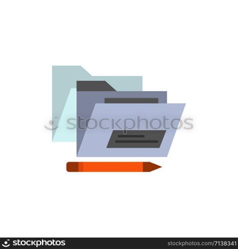 File, Folder, Date, Safe Flat Color Icon. Vector icon banner Template