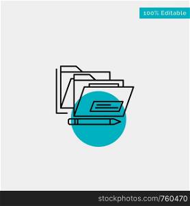 File, Folder, Date, Safe turquoise highlight circle point Vector icon