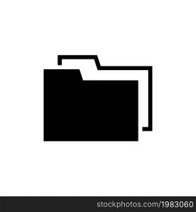 File Folder, Documents Storage . Flat Vector Icon illustration. Simple black symbol on white background. File Folder, Documents Storage sign design template for web and mobile UI element. File Folder, Documents Storage Flat Vector Icon