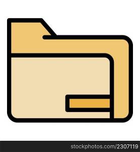 File folder icon. Outline file folder vector icon color flat isolated. File folder icon color outline vector