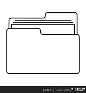 File folder icon. Outline illustration of file folder vector icon for web design isolated on white background. File folder icon, outline style