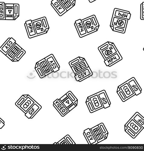 file format document vector seamless pattern thin line illustration. file format document vector seamless pattern