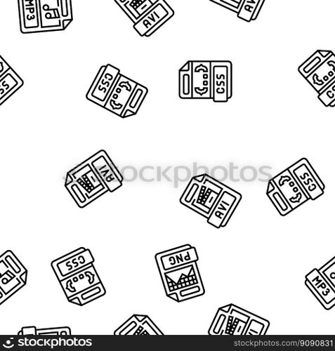 file format document vector seamless pattern thin line illustration. file format document vector seamless pattern