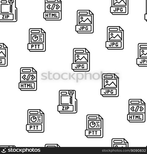 file format document vector seamless pattern thin line illustration. file format document vector seamless pattern