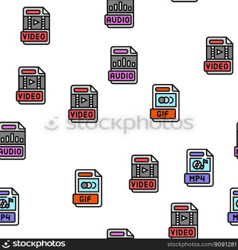 file format document vector seamless pattern thin line illustration. file format document vector seamless pattern