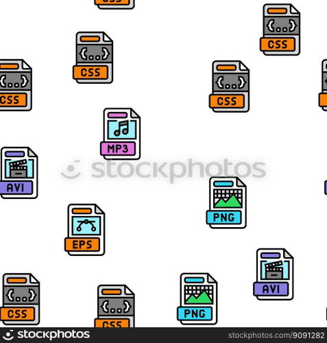 file format document vector seamless pattern thin line illustration. file format document vector seamless pattern