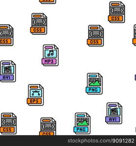 file format document vector seamless pattern thin line illustration. file format document vector seamless pattern