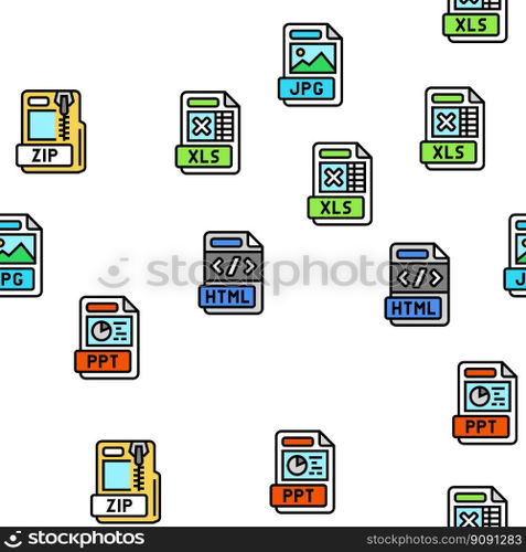 file format document vector seamless pattern thin line illustration. file format document vector seamless pattern