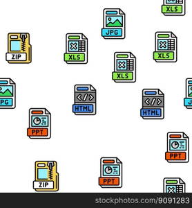 file format document vector seamless pattern thin line illustration. file format document vector seamless pattern