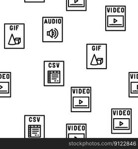 file format document vector seamless pattern thin line illustration. file format document vector seamless pattern