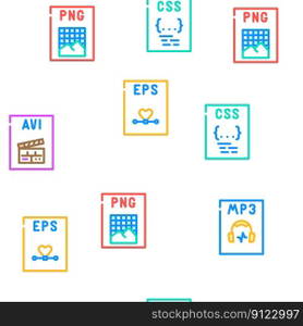 file format document vector seamless pattern thin line illustration. file format document vector seamless pattern