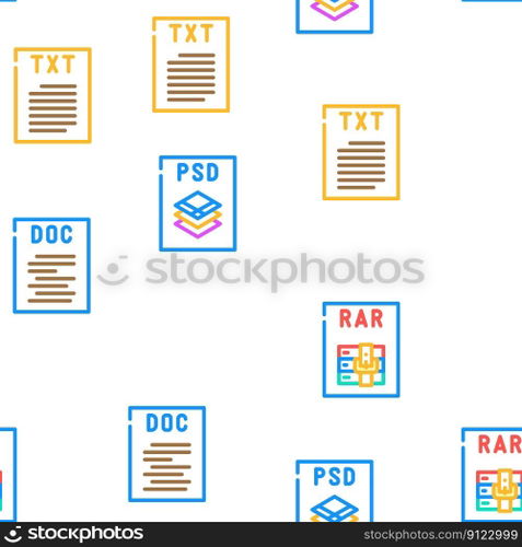 file format document vector seamless pattern thin line illustration. file format document vector seamless pattern