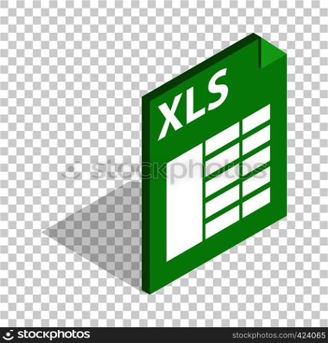 File format xls isometric icon 3d on a transparent background vector illustration. File format xls isometric icon