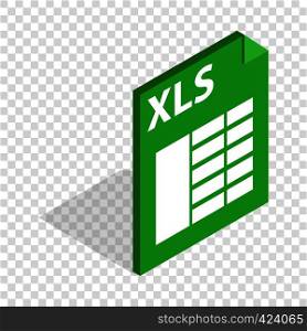 File format xls isometric icon 3d on a transparent background vector illustration. File format xls isometric icon