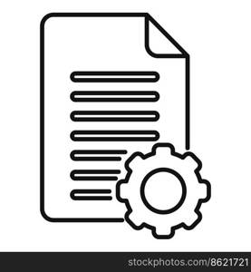 File gear icon outline vector. Eco recycle. Global nation. File gear icon outline vector. Eco recycle