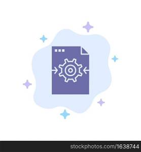 File, Gear, Setting, Arrow Blue Icon on Abstract Cloud Background
