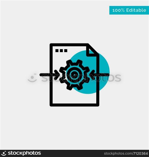File, Gear, Setting, Arrow turquoise highlight circle point Vector icon