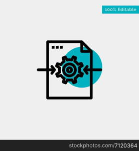 File, Gear, Setting, Arrow turquoise highlight circle point Vector icon