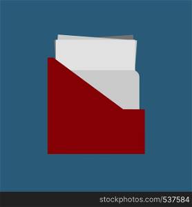 File holder binder design vector flat icon. Archive sheet stationary data paperwork