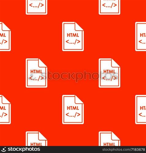 File HTML pattern repeat seamless in orange color for any design. Vector geometric illustration. File HTML pattern seamless