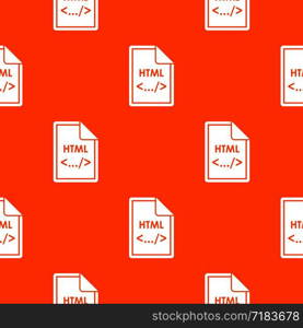 File HTML pattern repeat seamless in orange color for any design. Vector geometric illustration. File HTML pattern seamless