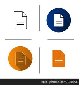 File icon. Description. Note. Digital document. InformationFlat design, linear and color styles. Isolated vector illustrations. File icon