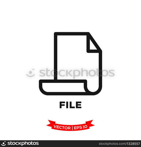 file icon in trendy flat style, document icon