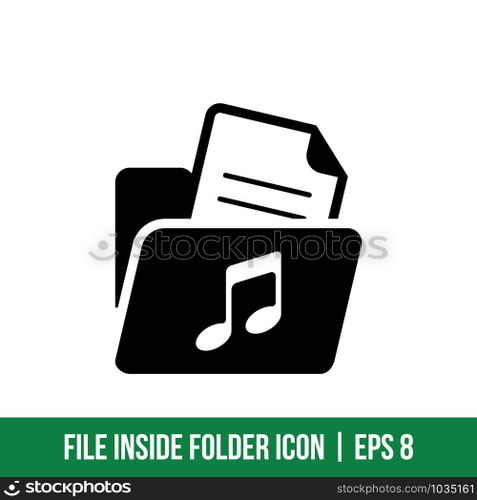 File inside Folder Icon Vector Template Solid Color