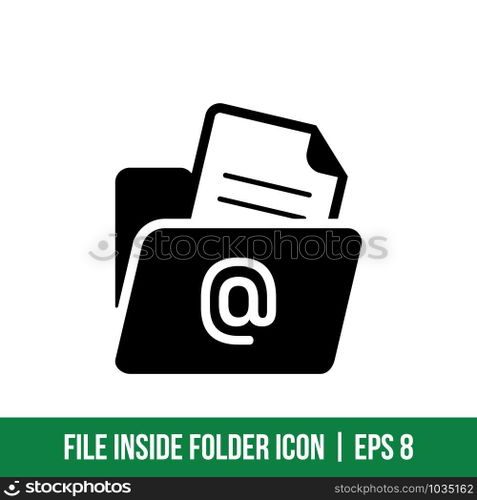 File inside Folder Icon Vector Template Solid Color