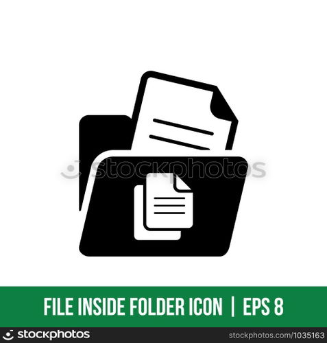 File inside Folder Icon Vector Template Solid Color