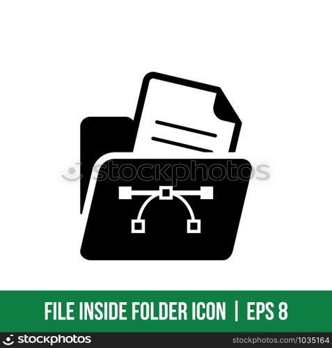 File inside Folder Icon Vector Template Solid Color