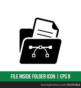 File inside Folder Icon Vector Template Solid Color