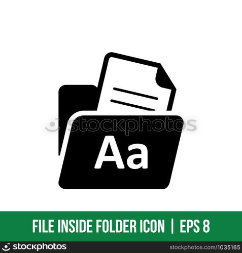 File inside Folder Icon Vector Template Solid Color