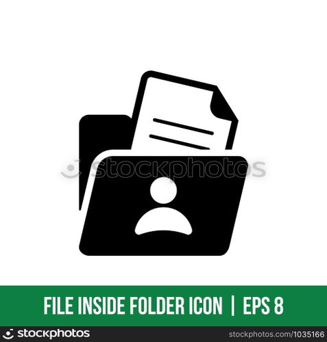 File inside Folder Icon Vector Template Solid Color