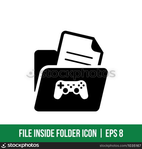 File inside Folder Icon Vector Template Solid Color