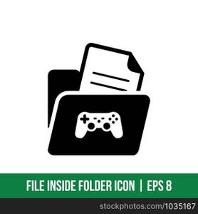 File inside Folder Icon Vector Template Solid Color