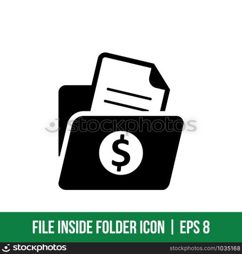 File inside Folder Icon Vector Template Solid Color