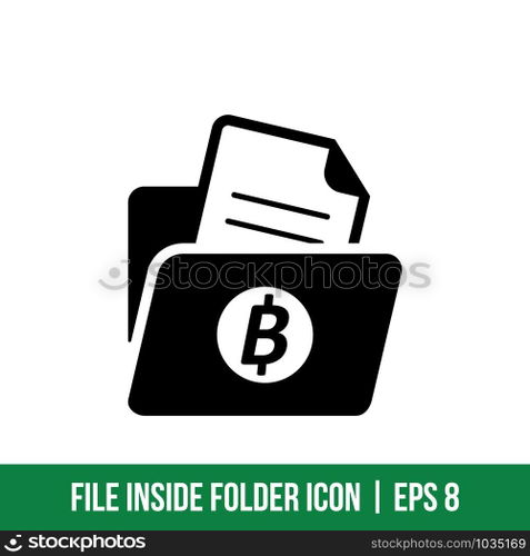 File inside Folder Icon Vector Template Solid Color