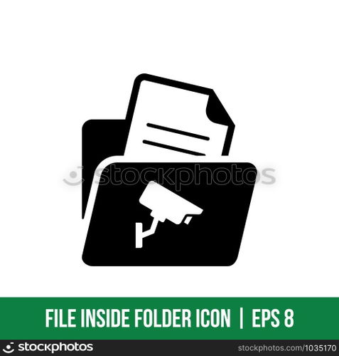 File inside Folder Icon Vector Template Solid Color